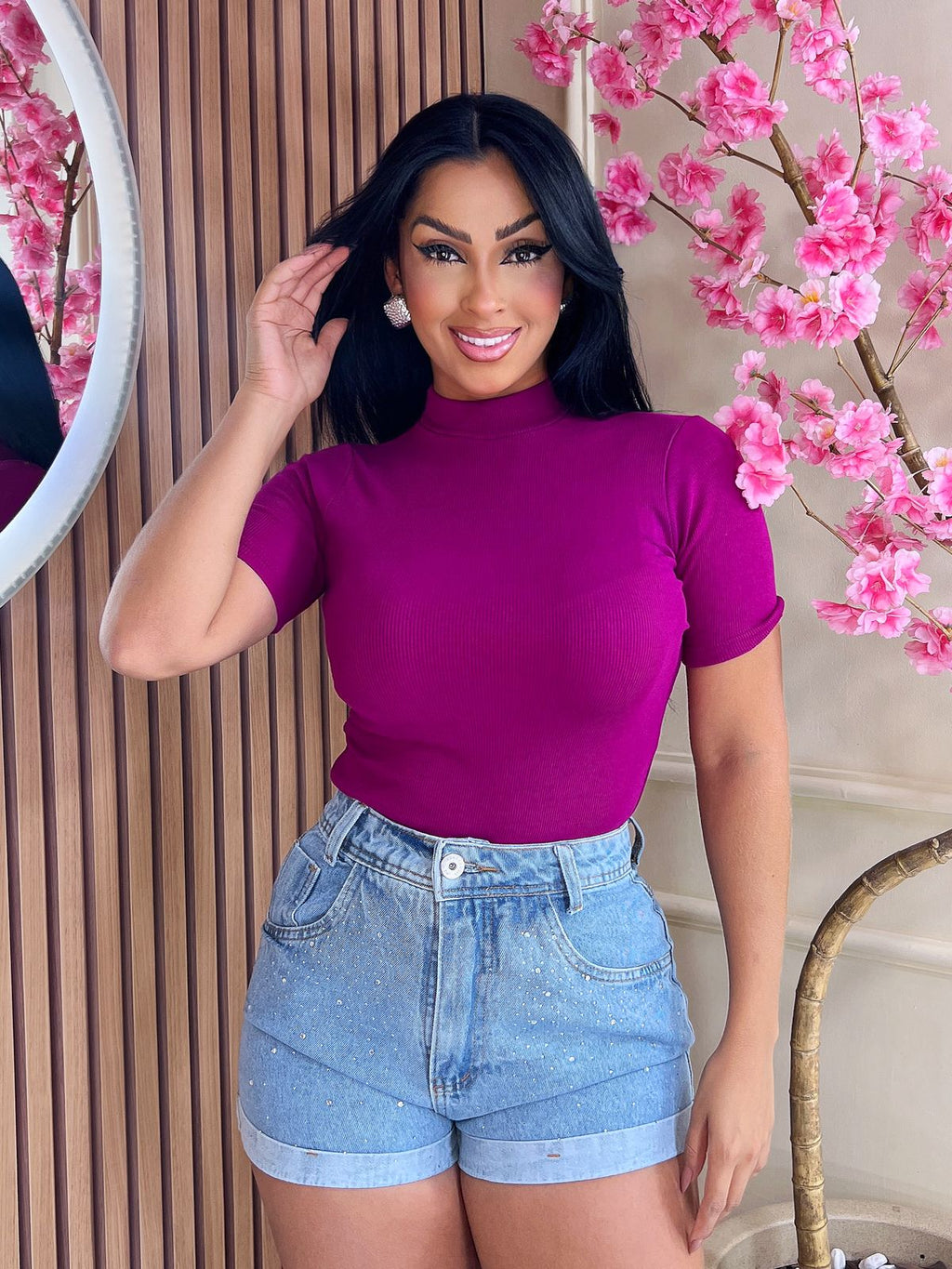 Blusa de Manga Curta Gola 'ALTA'