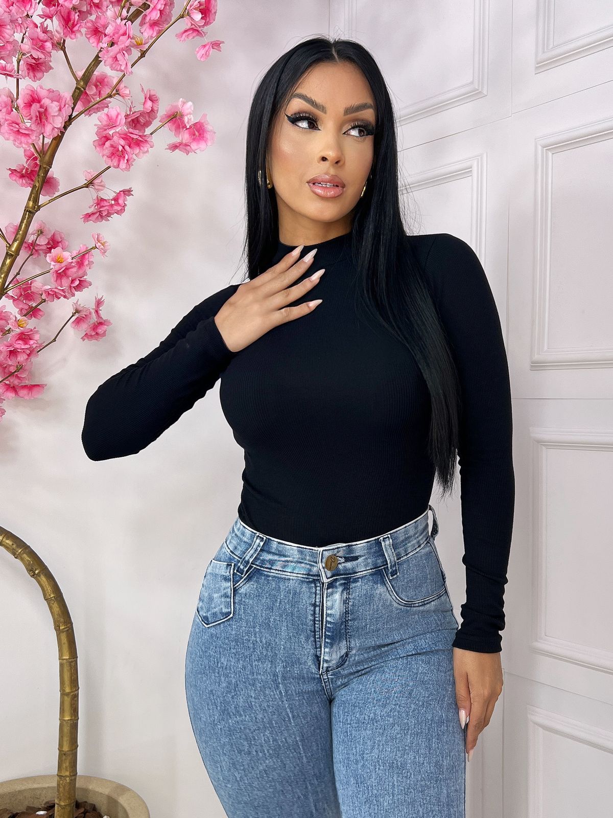 Blusa de Manga Longa gola 'ALTA'