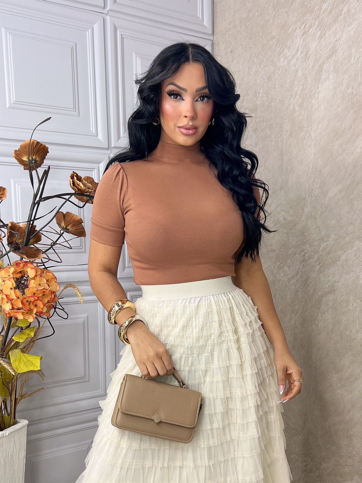 Blusa de Manga Princesa Curta C/ Punho