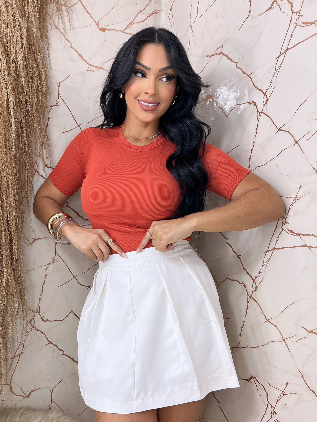 Blusa de Manga Curta Gola 'O'