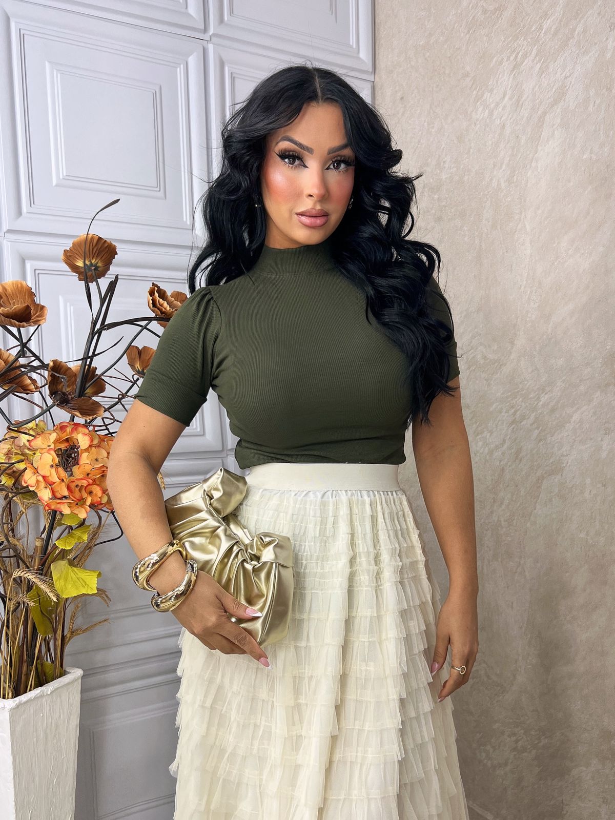 Blusa de Manga Princesa Curta C/ Punho