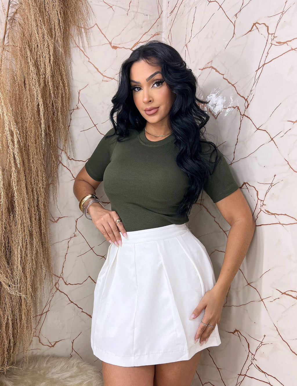 Blusa de Manga Curta Gola 'O'