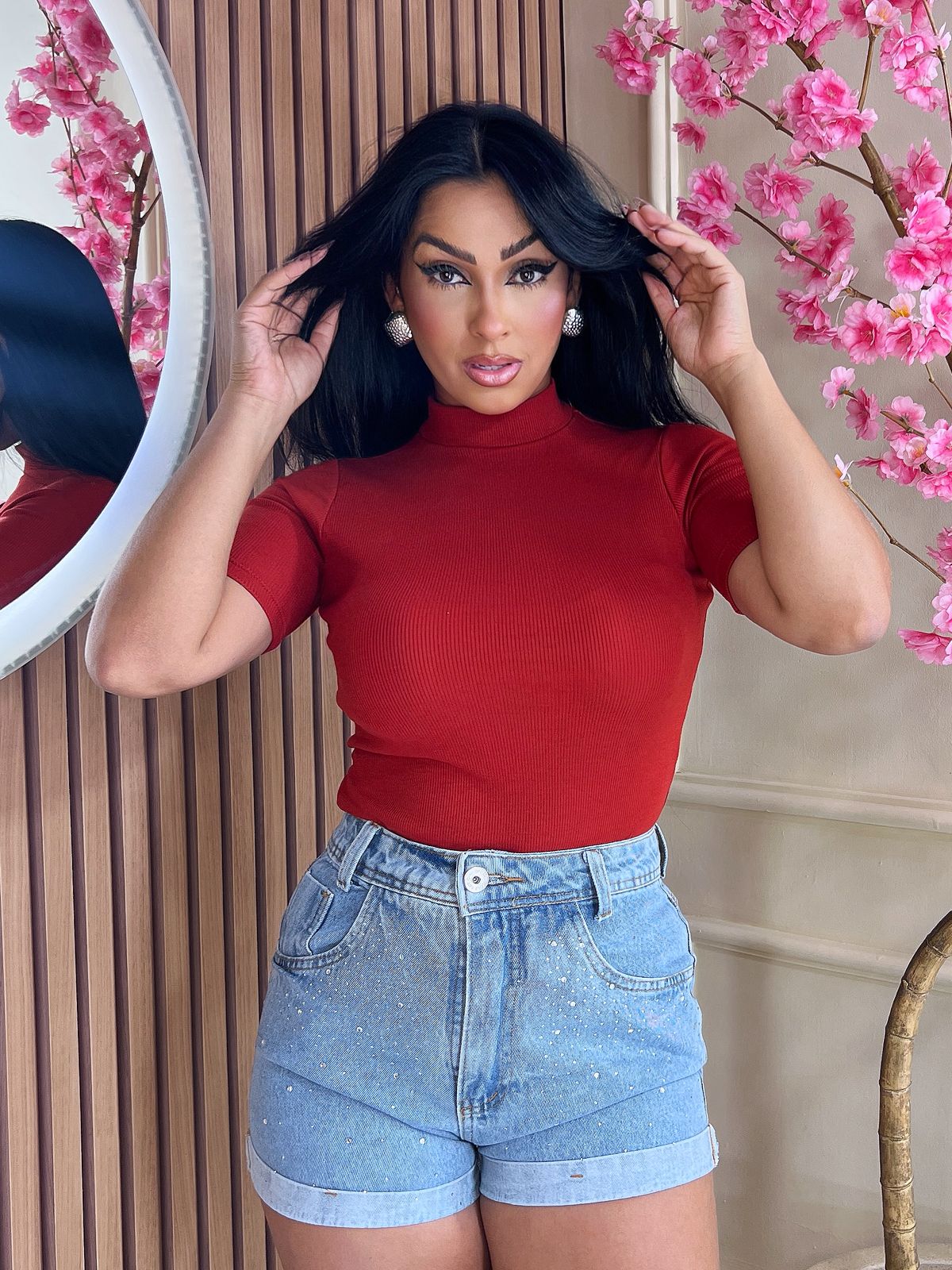 Blusa de Manga Curta Gola 'ALTA'